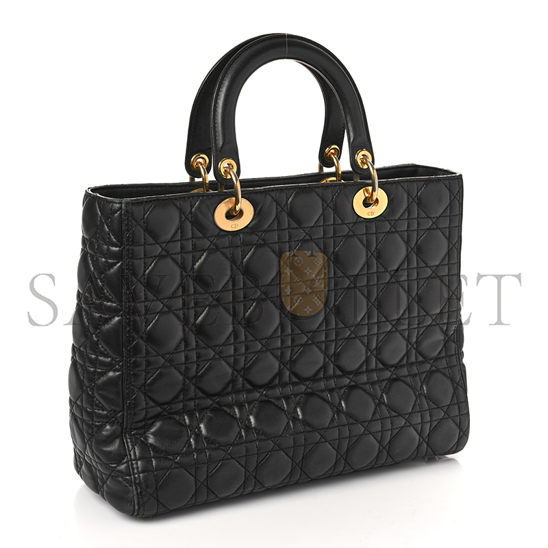 D*or lambskin cannage large lady D*or black (32*25*12.1cm)